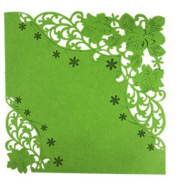 Filcowa Serweta Wiosenna w Kolorze Zielonym 28x28 cm z Motywem Kwiatowym
