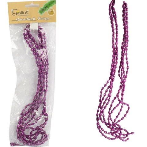 Fioletowe Koraliki na Choinkę - Dekoracyjna Girlanda Bożonarodzeniowa