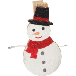 Girlanda LED z Klamerkami na Zdjęcia - Bałwany, Czerwone, Zasilanie Bateryjne