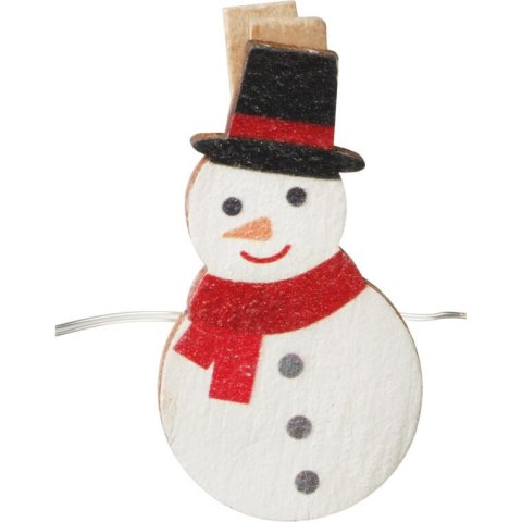 Girlanda LED z Klamerkami na Zdjęcia - Bałwany, Czerwone, Zasilanie Bateryjne