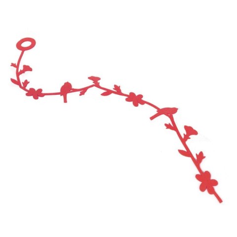 Girlanda Wiosenna z Filcu w Kolorze Ciemnego Różu z Ptakami i Kwiatami 98cm