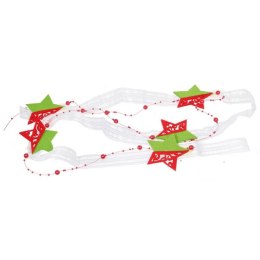 Girlanda z Filcu w Kształcie Gwiazd na Święta Bożego Narodzenia 110cm - Zielono-Czerwona