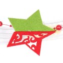 Girlanda z Filcu w Kształcie Gwiazd na Święta Bożego Narodzenia 110cm - Zielono-Czerwona