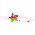 Girlanda z Filcu w Kształcie Gwiazd na Święta Bożego Narodzenia 110cm - Zielono-Czerwona