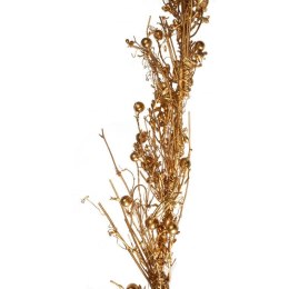 Girlanda ze złotych gałęzi z drewnianą dekoracją