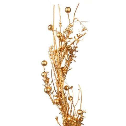 Girlanda ze złotych gałęzi z drewnianą dekoracją