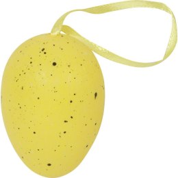 Jajka plastikowe nakrapiane zawieszki zestaw 6 sztuk 6cm żółte