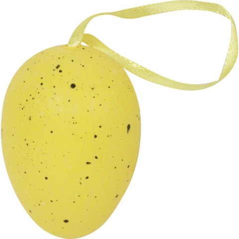 Jajka plastikowe nakrapiane zawieszki zestaw 6 sztuk 6cm żółte