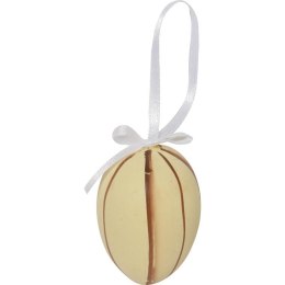 Jajka plastikowe zawieszki zestaw 6 sztuk 7cm brązowe