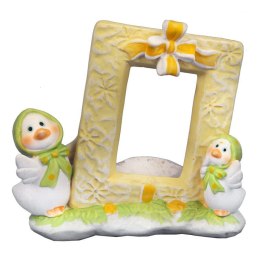 KACZUSZKI Z RAMKĄ CERAMICZNY LAMPION WIELKANOCNY 12 CM