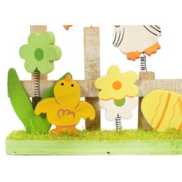 KOGUCIKI NA PŁOTKU DEKORACJA DREWNIANA 17 CM