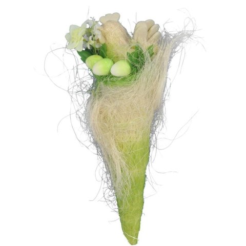 KOGUT Z JAJKAMI W KOKONIE Z SIZALU DEKORACJA WIELKANOCNA DO POWIESZENIA ZIELONA