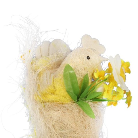 KOGUT Z JAJKAMI W KOKONIE Z SIZALU DEKORACJA WIELKANOCNA DO POWIESZENIA