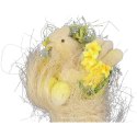 KOGUT Z JAJKAMI W KOKONIE Z SIZALU DEKORACJA WIELKANOCNA ŻÓŁTA