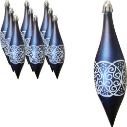 KPL.9 SOPLI PLASTILKOWYCH 15 CM GRANATOWE Z DEKOREM