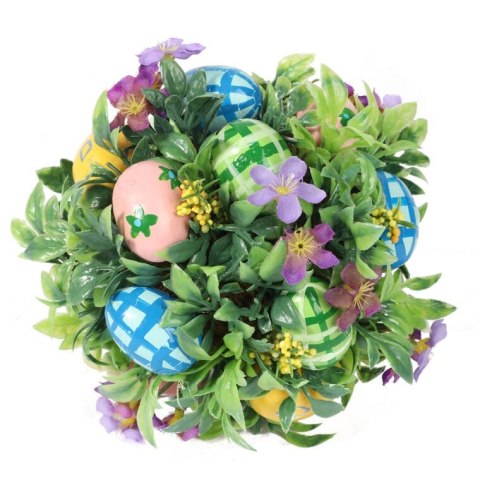 KULA BUKSZPANOWA Z JAJKAMI DEKORACJA WIOSENNA 12CM