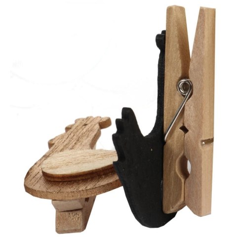 KURA DREWNIANA KLAMERKA WIELKANOCNA 6SZT