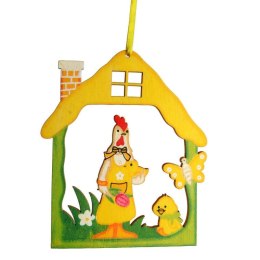 KURA W DREWNIANYM DOMKU ZAWIESZKA WIELKANOCNA