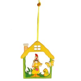 KURA W DREWNIANYM DOMKU ZAWIESZKA WIELKANOCNA