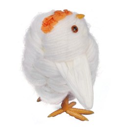 KURCZAK Z WEŁNY FIGURKA 10CM WIELKANOC BIAŁA