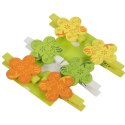 KWIATKI KLAMERKI DREWNIANE 6SZT 4,5CM WIELKANOC WIOSNA