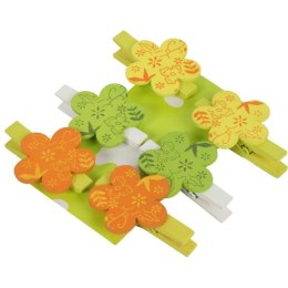 KWIATKI KLAMERKI DREWNIANE 6SZT 4,5CM WIELKANOC WIOSNA