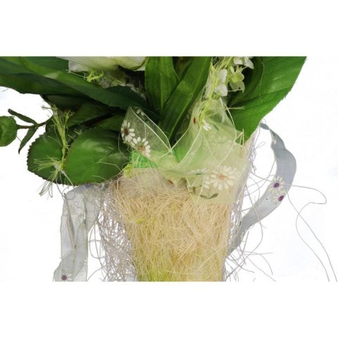 KWIATY W KOKONIE Z SIZALU DEKORACJA WIELKANOCNA DO POWIESZENIA ZIELONA