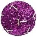 Komplet 4 Fioletowych Bombek Styropianowych z Cekinami 6 cm - Dekoracja Świąteczna