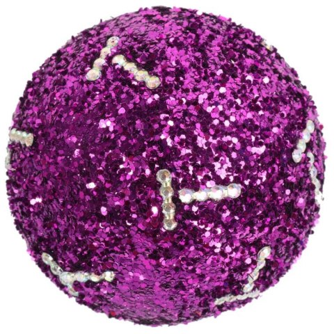 Komplet 4 Fioletowych Bombek Styropianowych z Cekinami 6 cm - Dekoracja Świąteczna