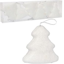 Komplet 6 Białych Styropianowych Choinek - Dekoracja Świąteczna 5,5 cm