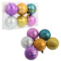 Komplet 6 Multikolorowych Bombek Plastikowych - Dekoracja Świąteczna 6 cm