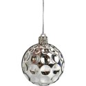 Komplet 6 Srebrnych Bombek Plastikowych 6 cm do Dekoracji Świątecznych