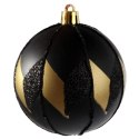 Komplet eleganckich bombek świątecznych Czarno-złote Luksusy, 3 szt., 8 cm