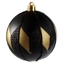 Komplet eleganckich bombek świątecznych Czarno-złote Luksusy, 3 szt., 8 cm