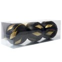 Komplet eleganckich bombek świątecznych Czarno-złote Luksusy, 3 szt., 8 cm