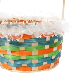 Koszyczek do święconki z białą tiulową falbanką fi20cm