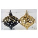 Kpl. 2 bombek plastikowych ażurowe wrzeciona czarno złote