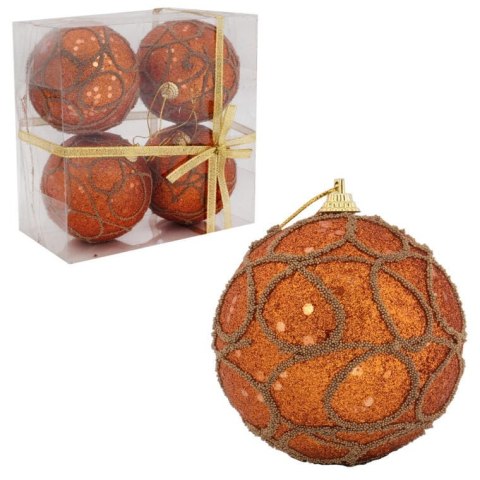 Kpl. 4 bombek styropianowych 6 cm pomarańczowe