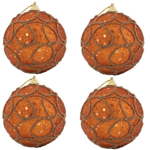 Kpl. 4 bombek styropianowych 6 cm pomarańczowe