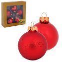 Kpl. 5 bombek szklanych 6 cm czerwone