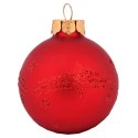 Kpl. 5 bombek szklanych 6 cm czerwone