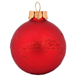 Kpl. 5 bombek szklanych 6 cm czerwone