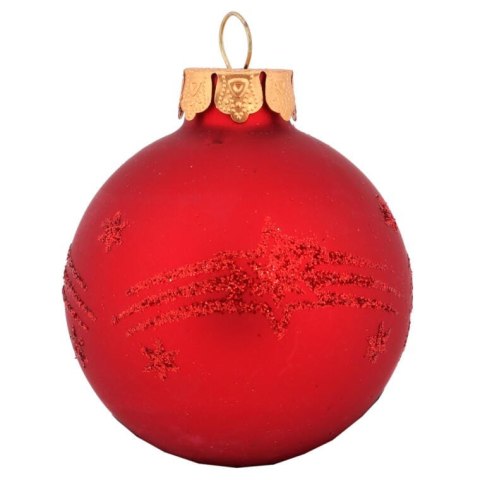 Kpl. 5 bombek szklanych 6 cm czerwone