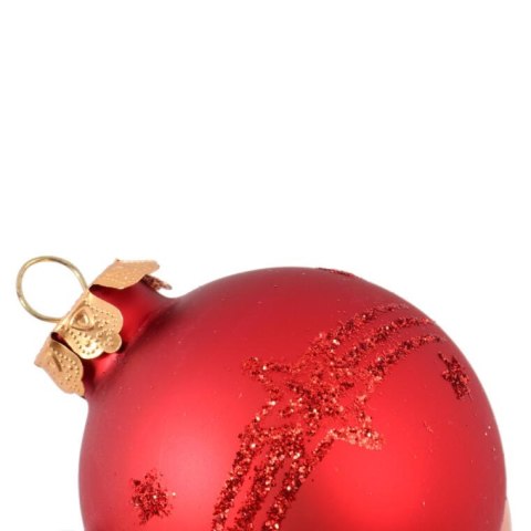 Kpl. 5 bombek szklanych 6 cm czerwone