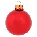 Kpl. 5 bombek szklanych 6 cm czerwone