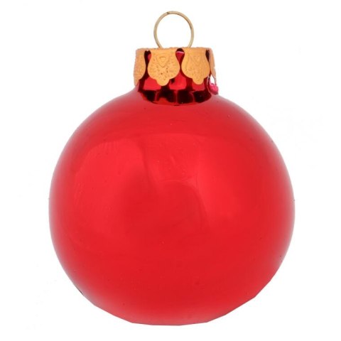 Kpl. 5 bombek szklanych 6 cm czerwone