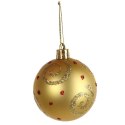 Kpl. 6 bombek plastikowych z dekorem 6 cm złote