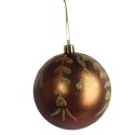 Kpl. 6 bombek plastikowych z dekorem 8 cm brązowe