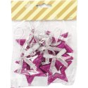 Kpl. 6 zawieszek brokatowych GWIAZDKI fioletowe