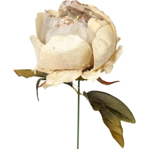 Kremowa Piwonia z Złotym Brokatem - Dekoracja na Wzniosłe Okazje 80cm